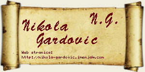 Nikola Gardović vizit kartica